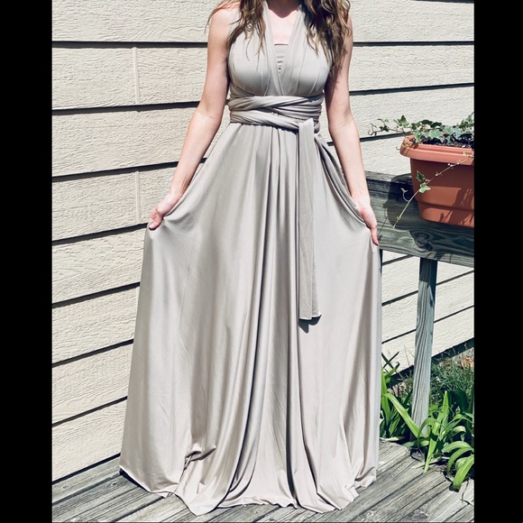 FIVE Taupe Convertible/MultiWay Bridesmaid Dresses - Picture 2 of 8